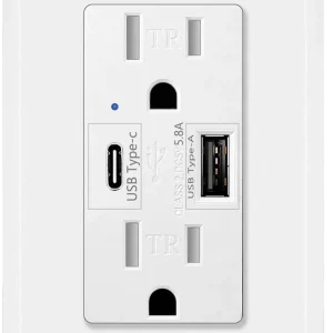 2PK Dual USB Wall Socket/Charger AC Tamper Resistant Outlet