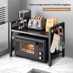 1pc Expandable Microwave Countertop Organizer