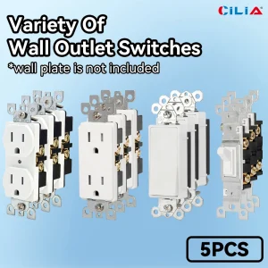 5 packs of White Switches or Receptacles
